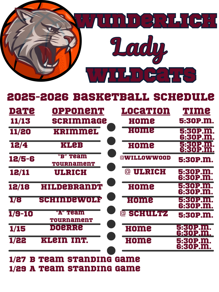 Girls basketball schedule