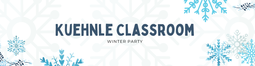 graphic of winter party with snowflakes