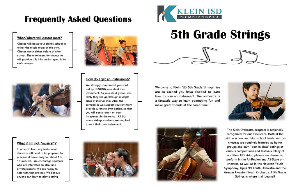 Information about 5th Grade Strings Frequently asked questions