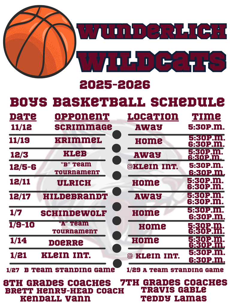 Boys Basketball Schedule