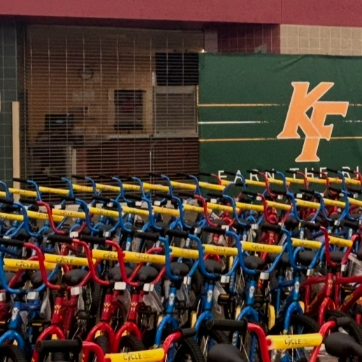 red and blue bicycles 