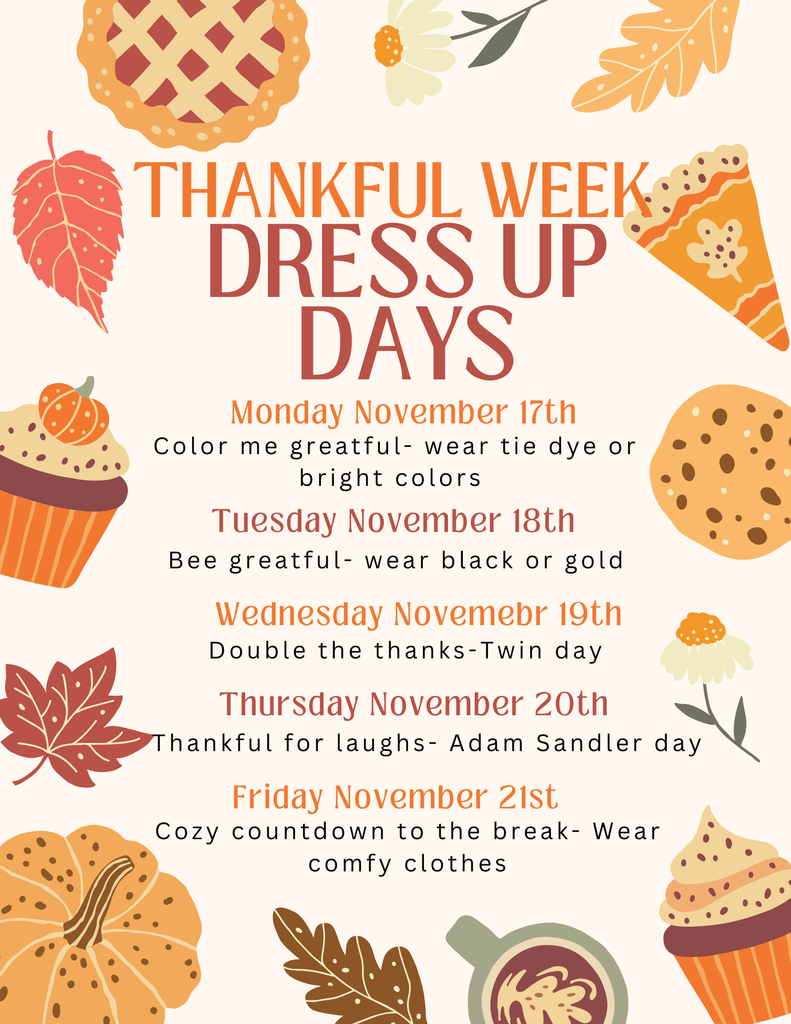 Thankful Week Dress Up Days