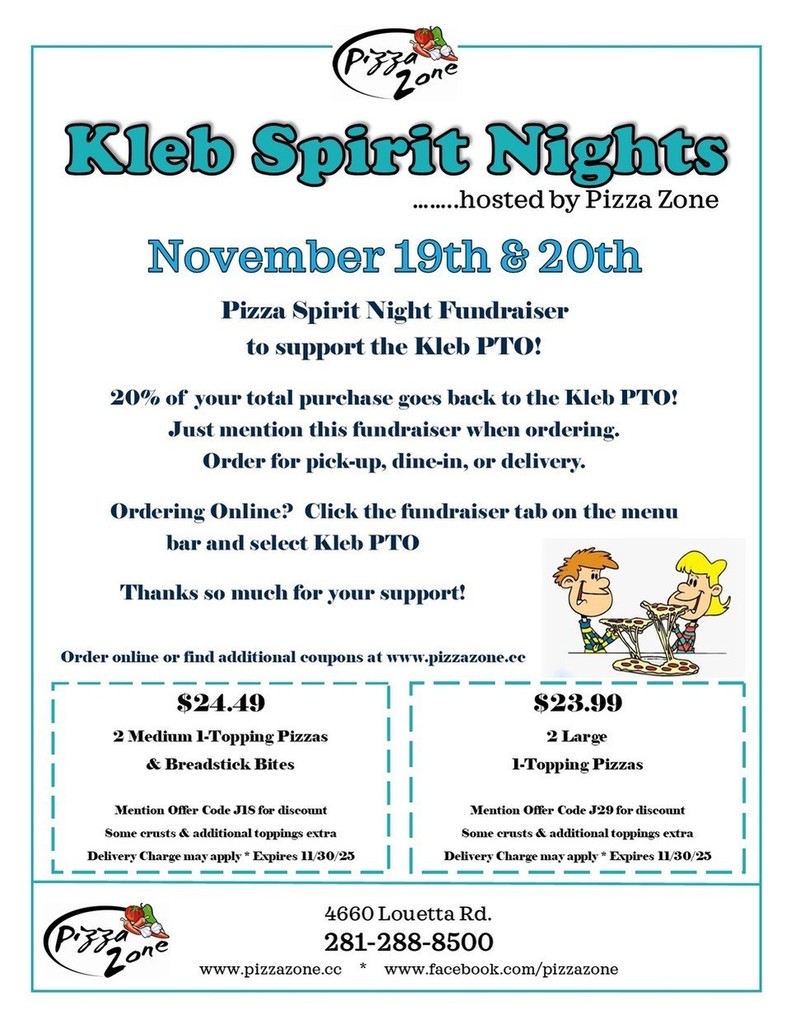 Pizza Zone Spirit Nights