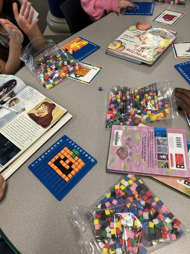 students using new pixel art to create fall pictures