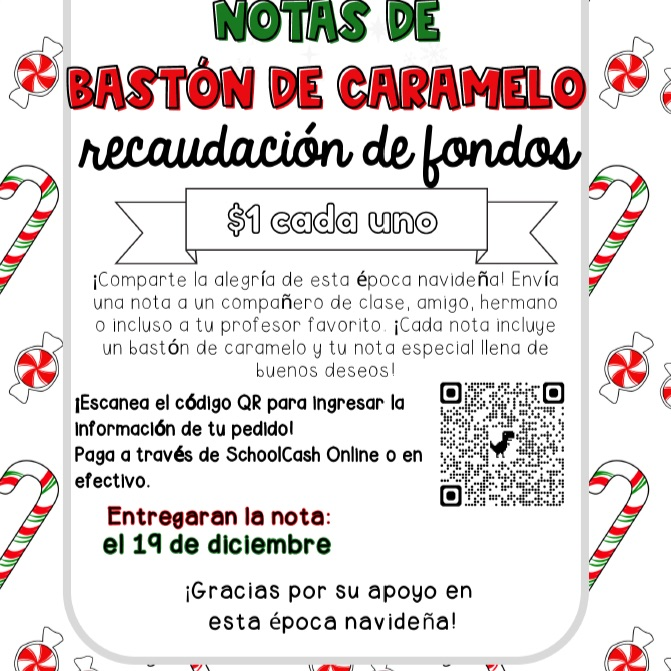 Mittelstadt pep squad Spanish candy cane fundraiser