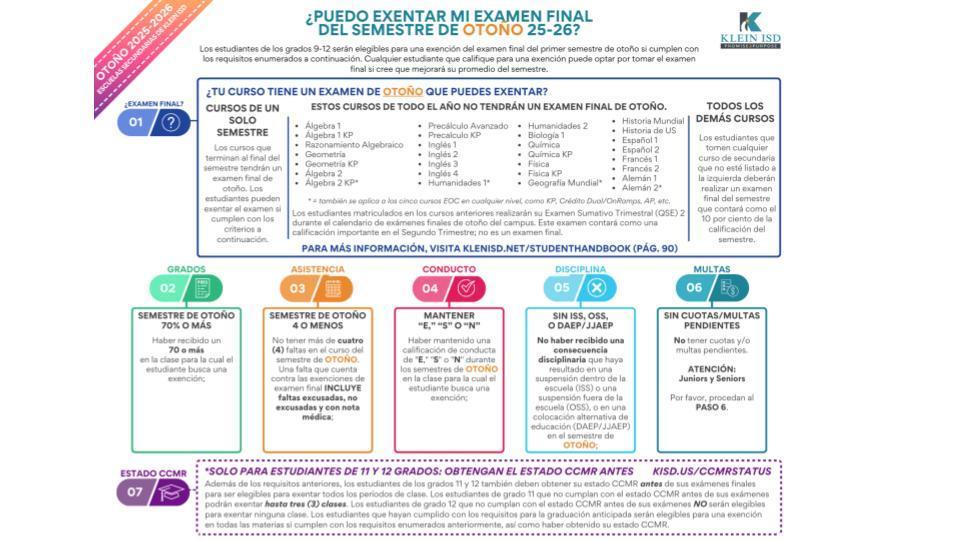 Fall Exemptions Spanish