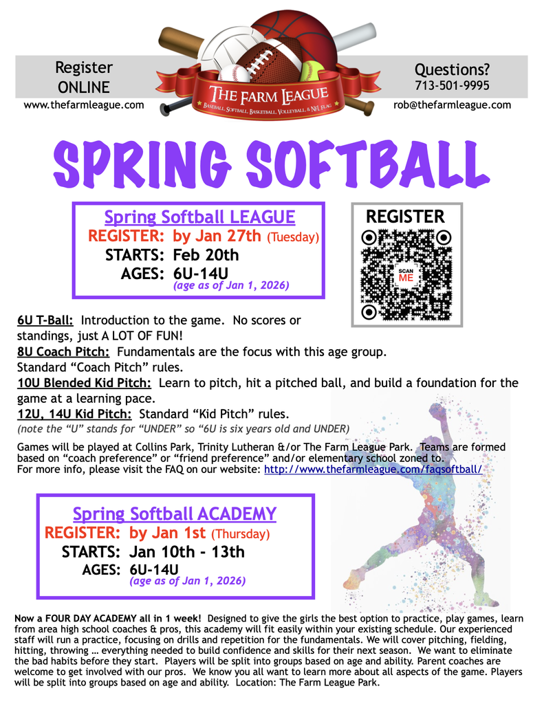 KISD Flyer Program - The Farm League Spring Softball