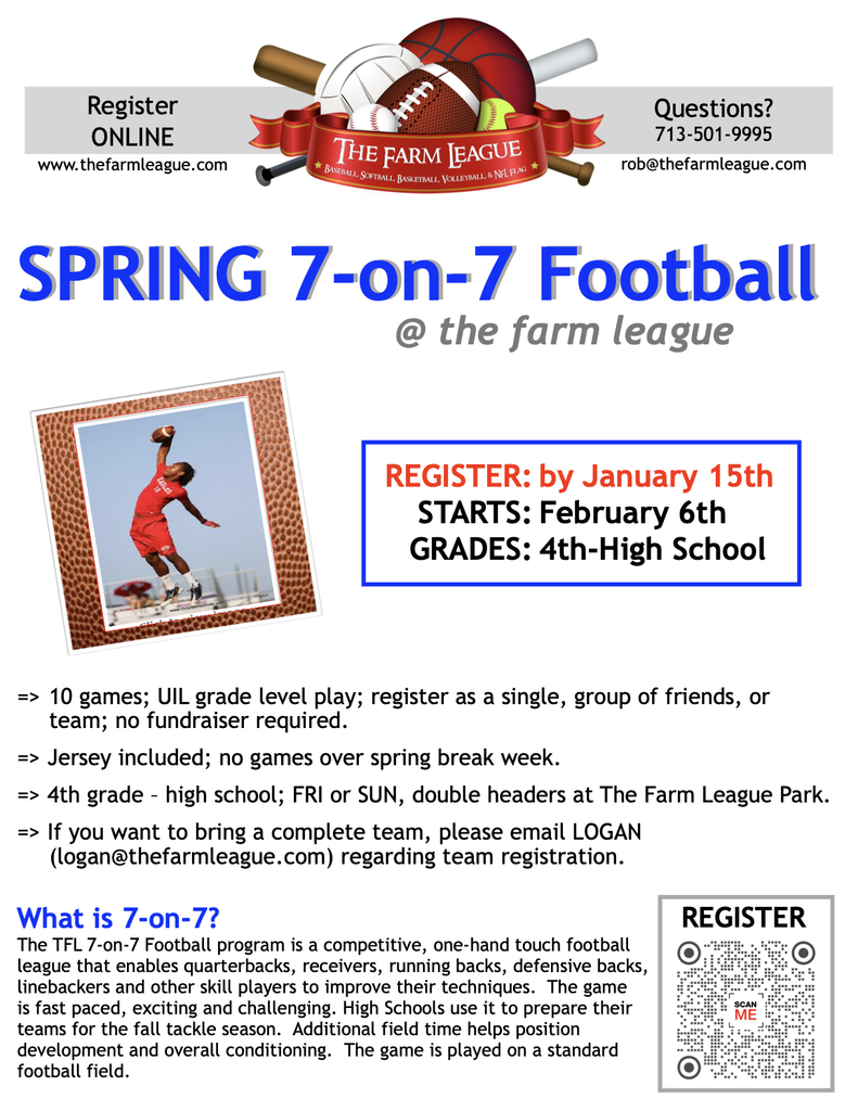 KISD Flyer Program -  The Farm League 7 on 7 