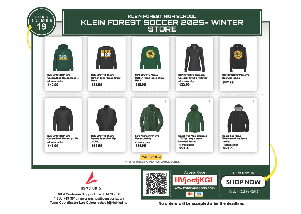 Klein Forest Soccer Shirts