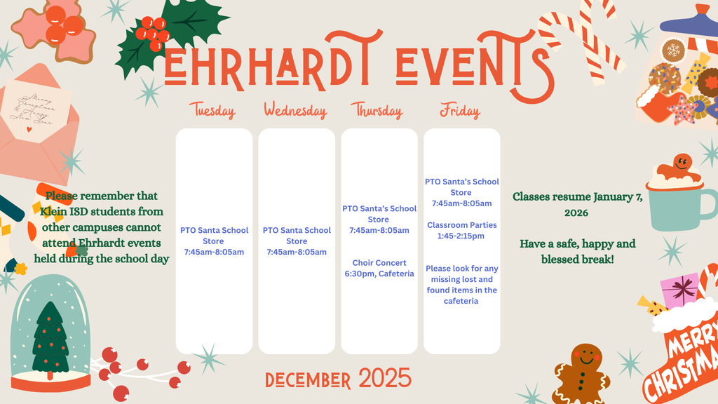 Holiday images with weekly events for the campus displayed