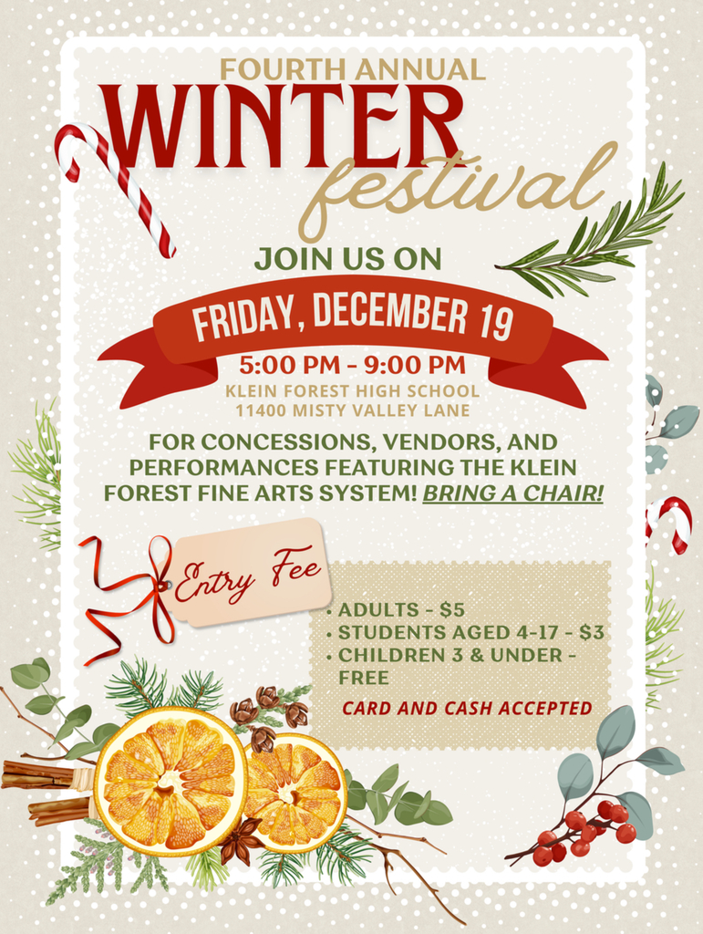 Winter Festival - Oranges and cinnamon sticks, holly, and candy canes surround the flyer