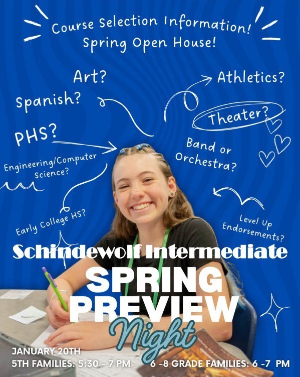 Informational flyer for middle school course selection night