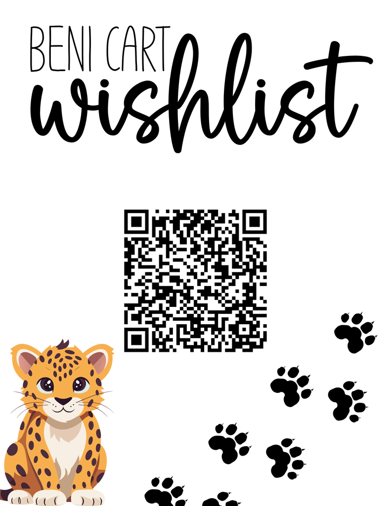 beni cart wish list flyer with qr code