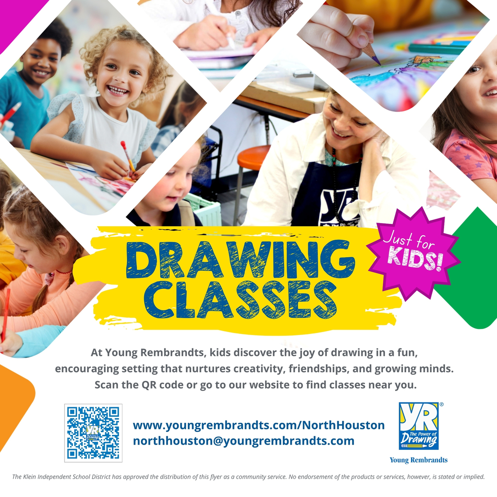 Drawing classes for kids flyer www.youngrembrandts.com/NorthHouston