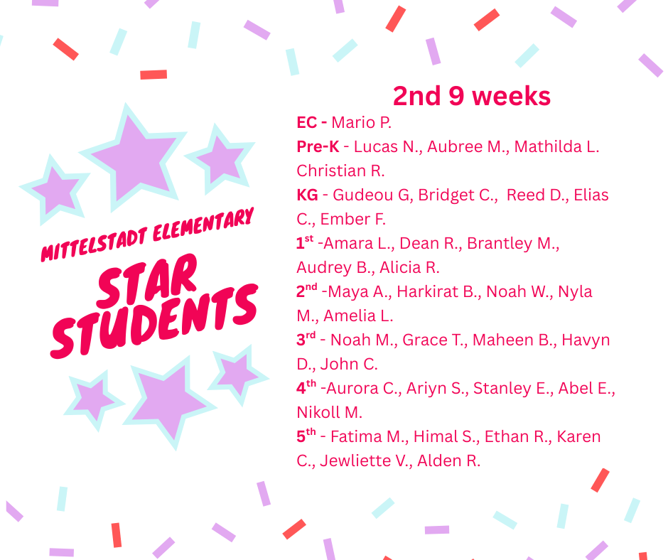 Star Student  2nd 9 weeks announcement flyer