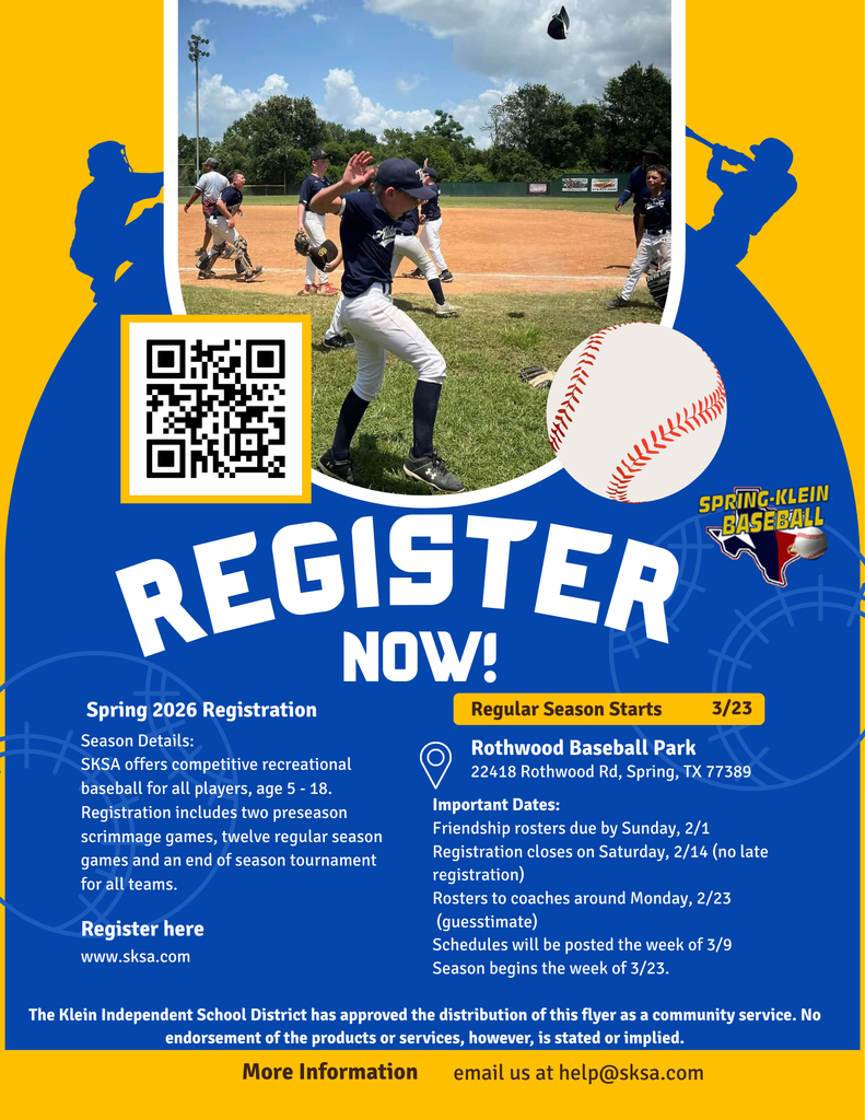 KISD Flyer Program -  Spring Klein Registration Flyer 