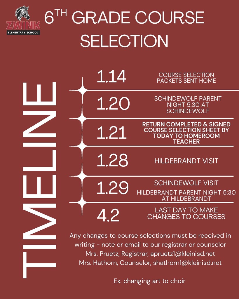 Course Selection Timeline informational graphic