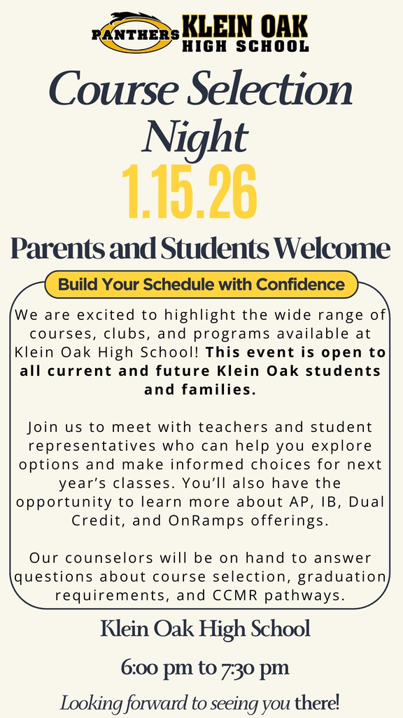 Klein Oak Course Selection Night