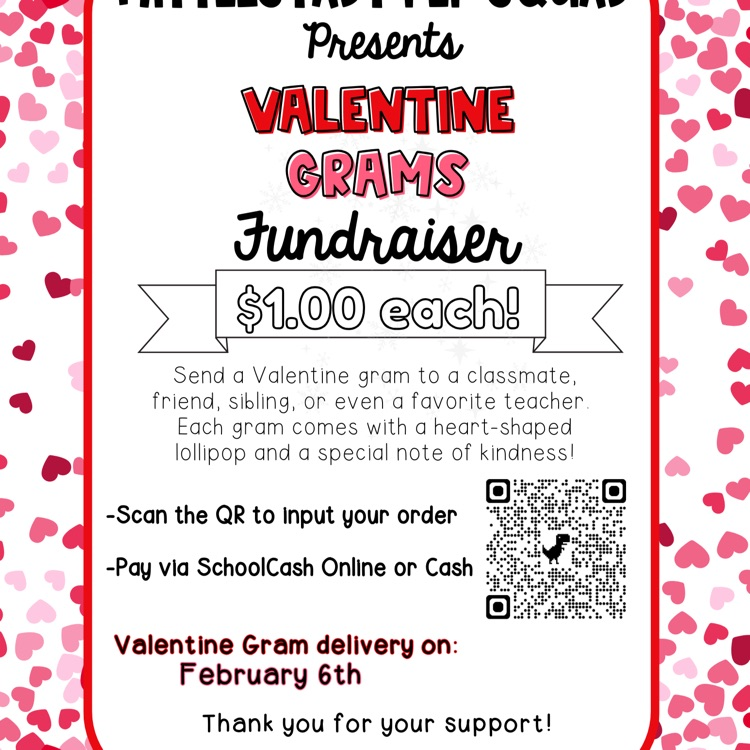 flyer with information to purchase valentine grams