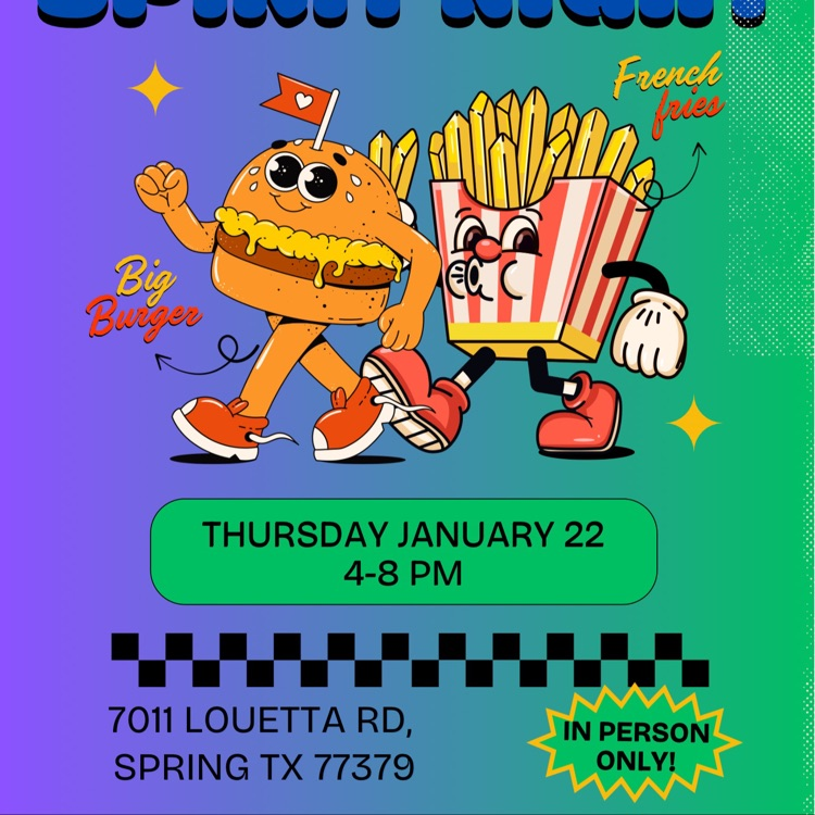 flyer for spirit night at sonic tonight from 4-8 pm