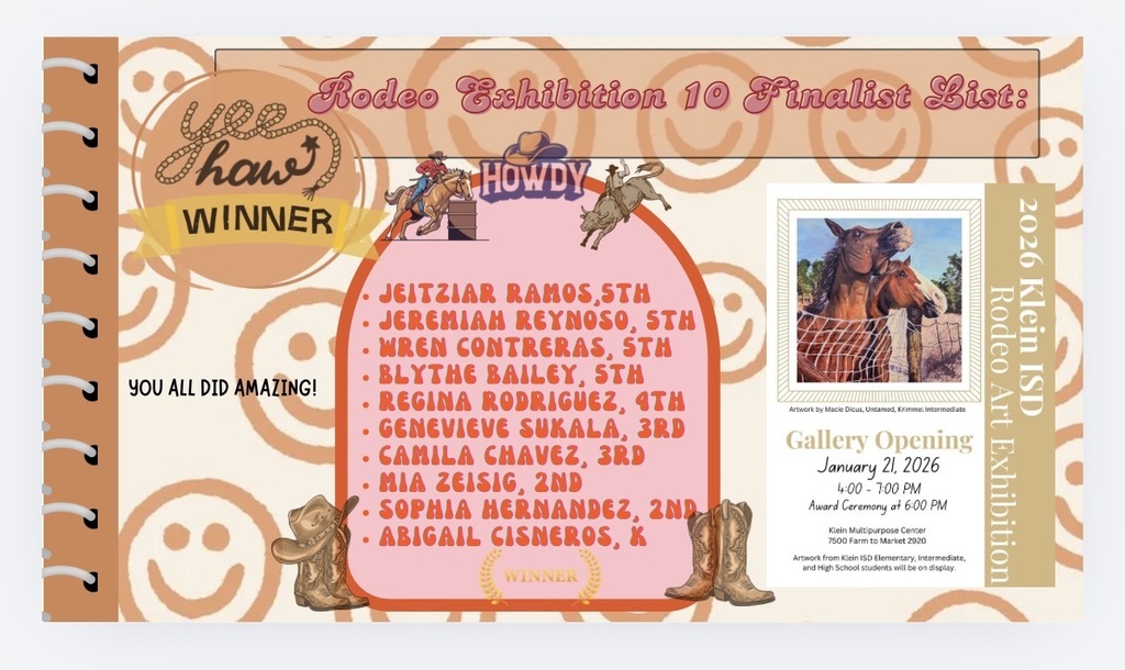 Infographic announcing the finalists for artwork