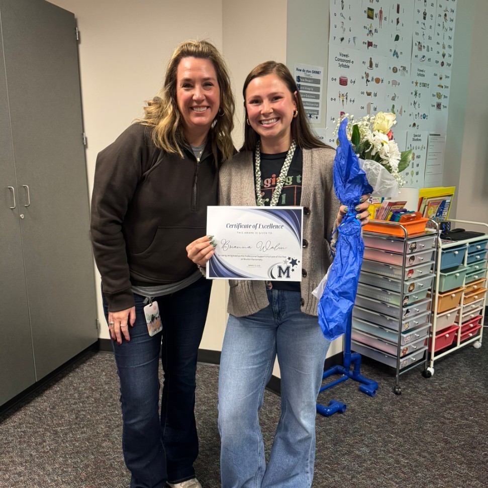 Congratulations Mrs. Walin our Professional Support Employee of the Year