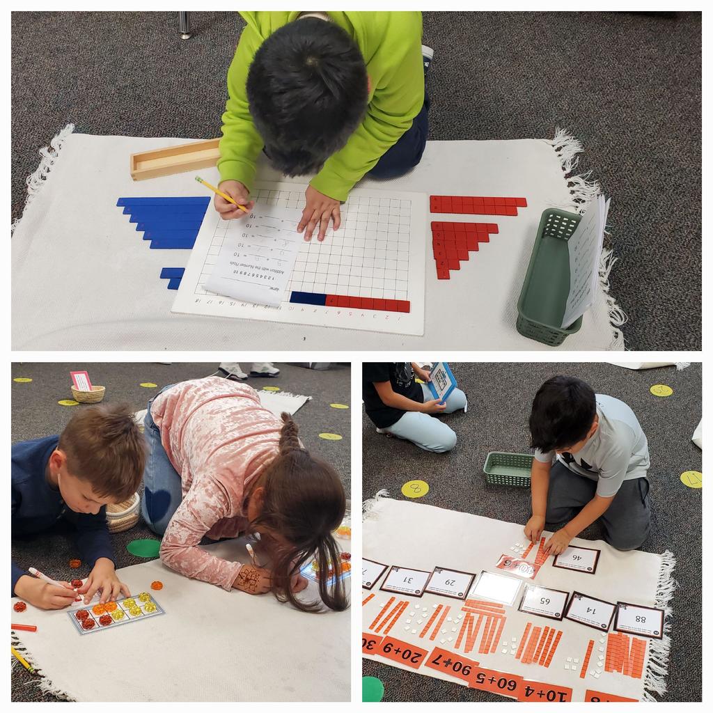 students working on math problems in different ways