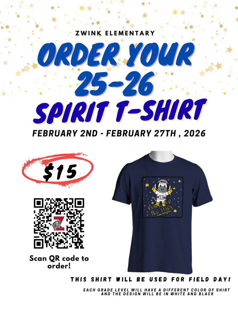 Picture of spirit shirt with a QR code and information to order