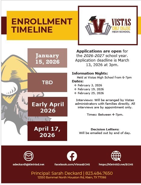 Vistas Enrollment Timeline