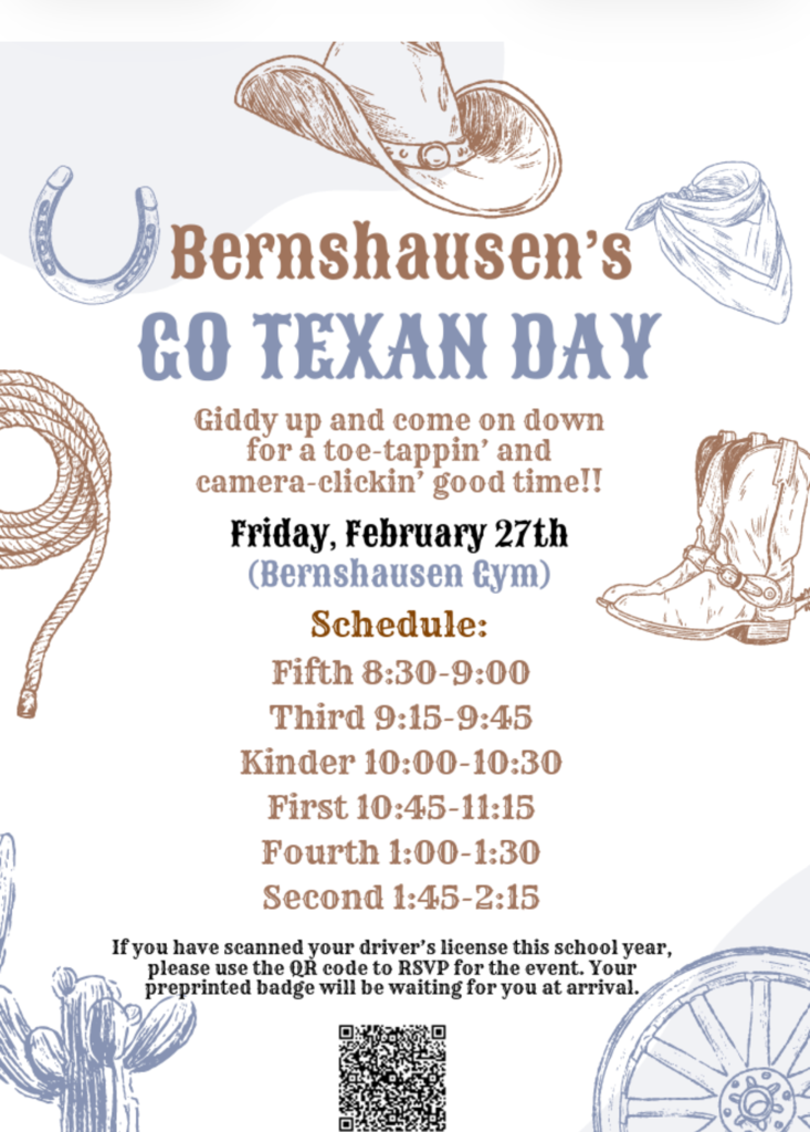 Go Texan Day invite and schedule