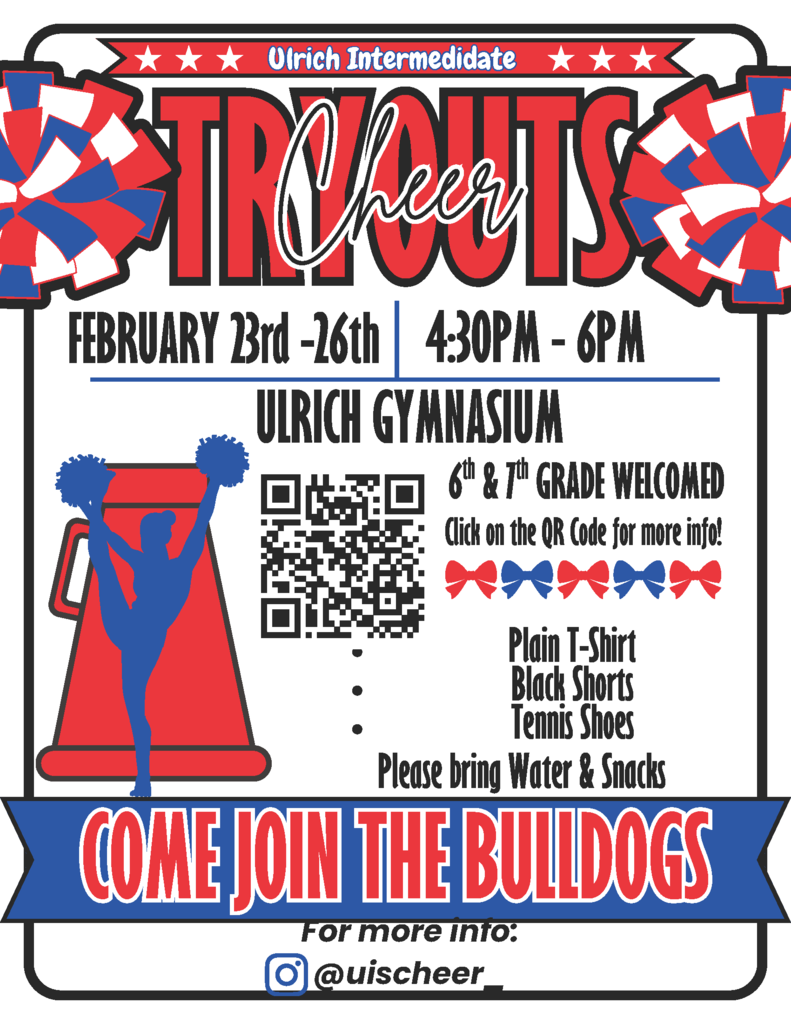 Cheer tryouts are Feb. 23-26. Use the QR code for more information.