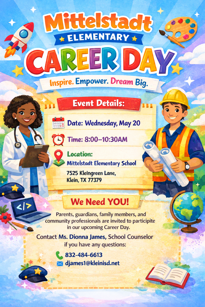 Flyer for Career Day Wednesday May 20th 8:00-10:30 am