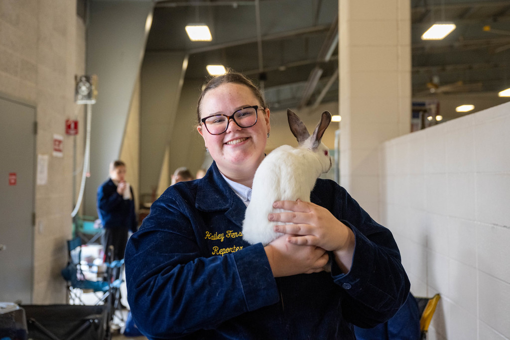 FFA Student with Rabbit