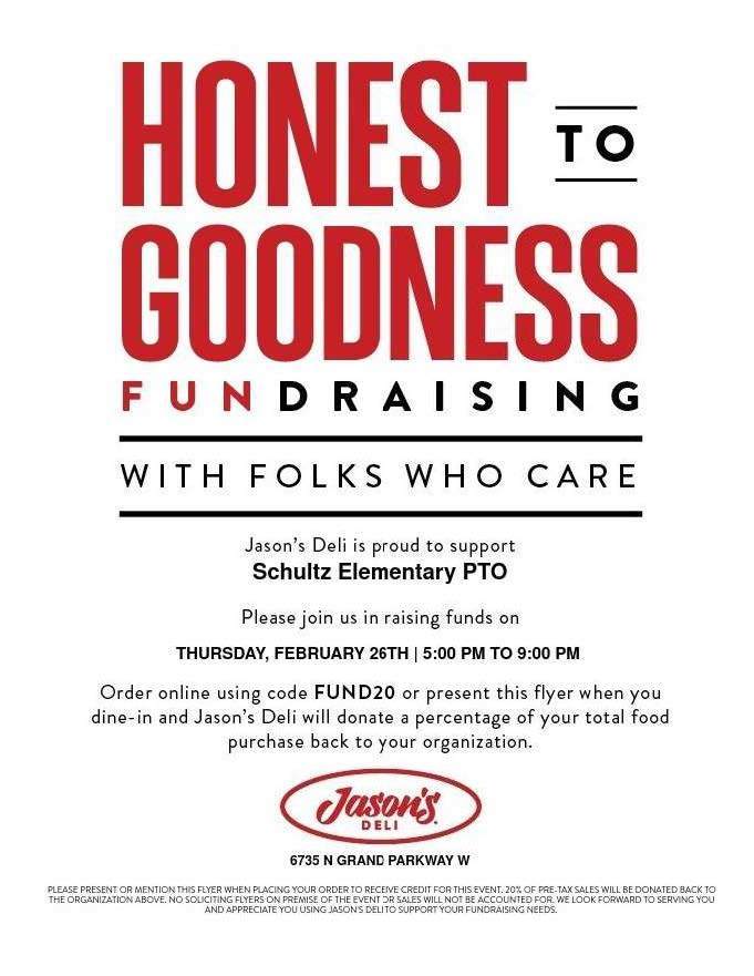 Jason's deli - spirit night pto