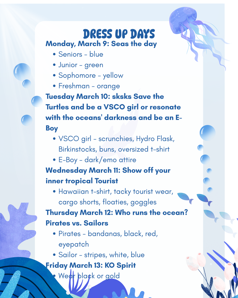Oceana IB Charity Dress Up Days