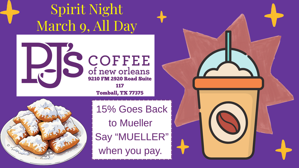 PJ'S COFFEE SPIRIT DAY/NIGHT TODAY!