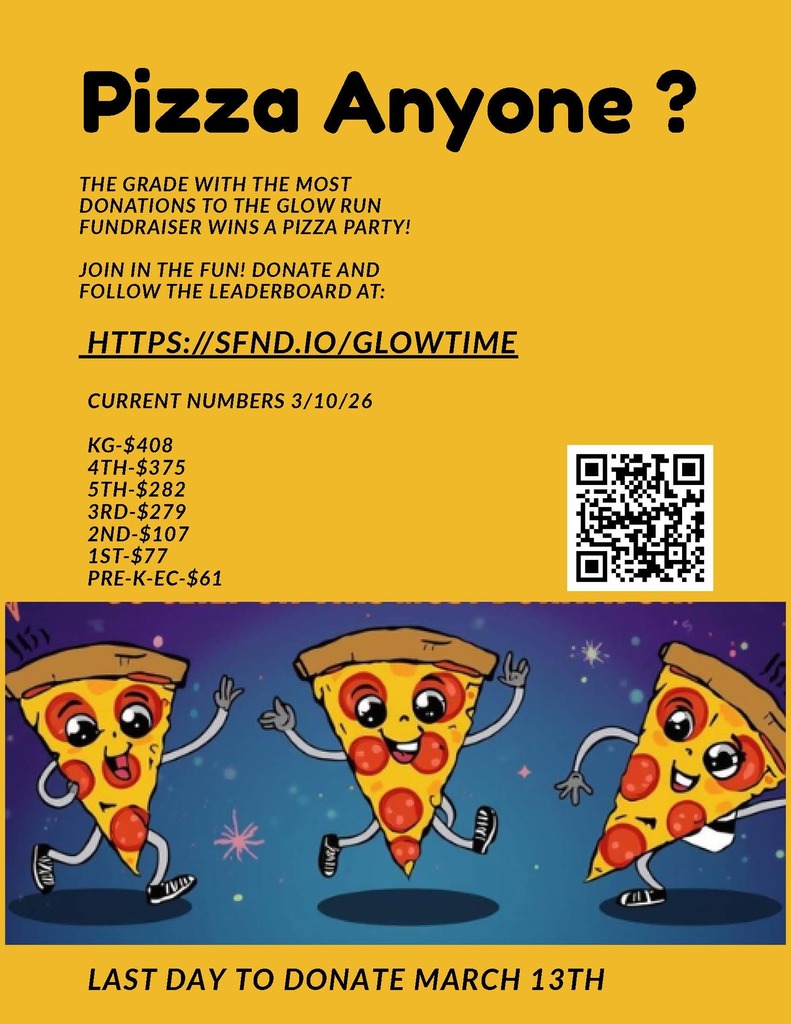 Glow Run Information and donation QR code and Leaderboard.