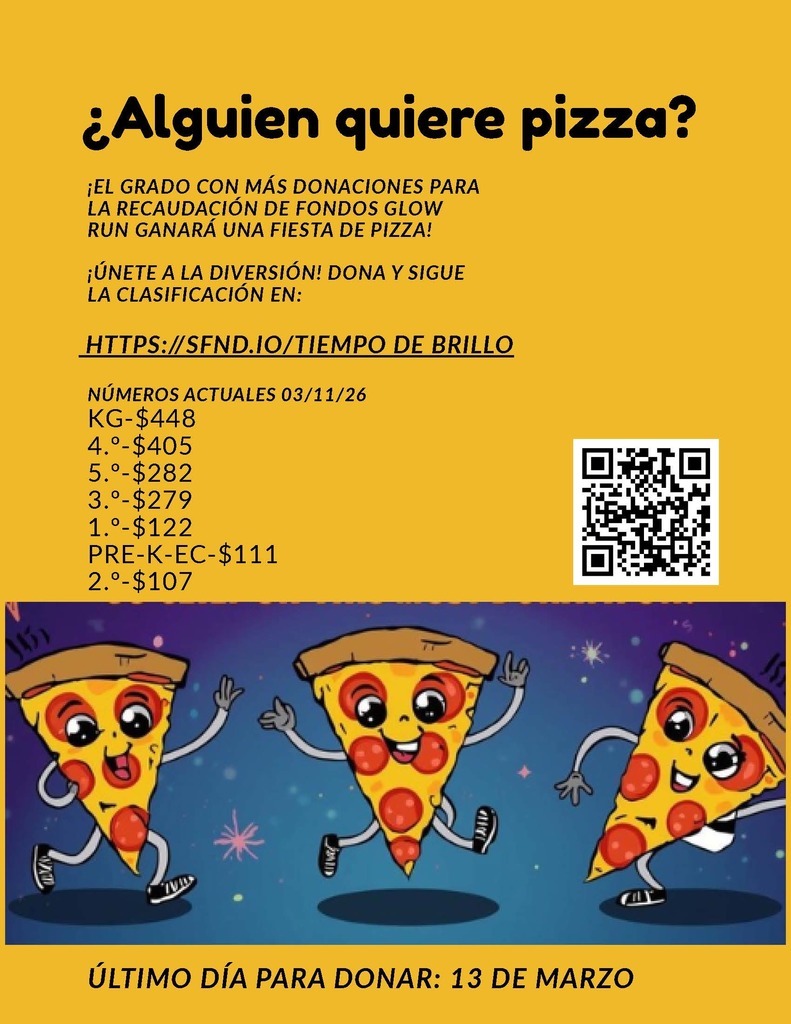 Glow Run Information and donation QR code and Leaderboard. in Spanish!