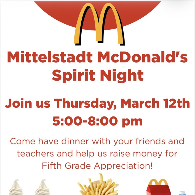 flyer spirit night at McDonald’s on 7140 Louetta road 5:00-8:00 pm
