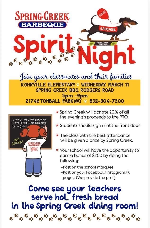 spirit night flyer