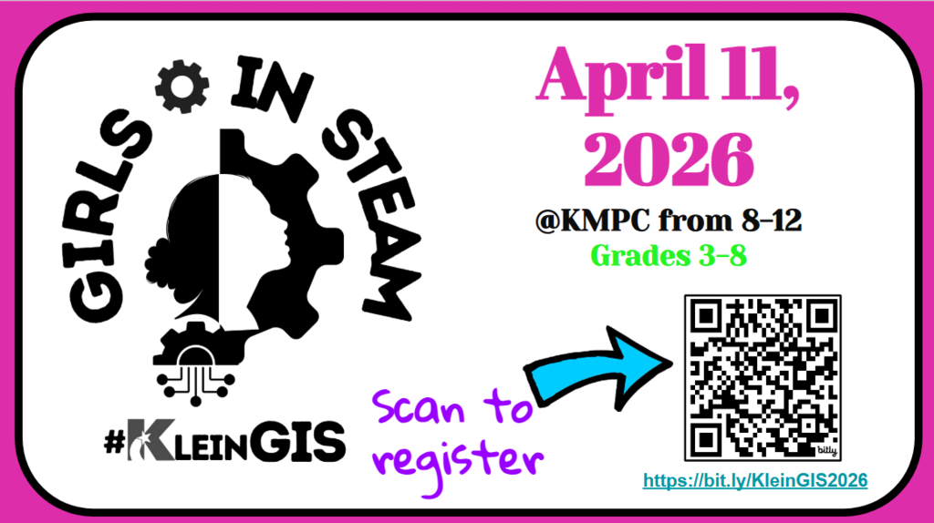 Flyer with QR Code for Girls in STEM Event. 