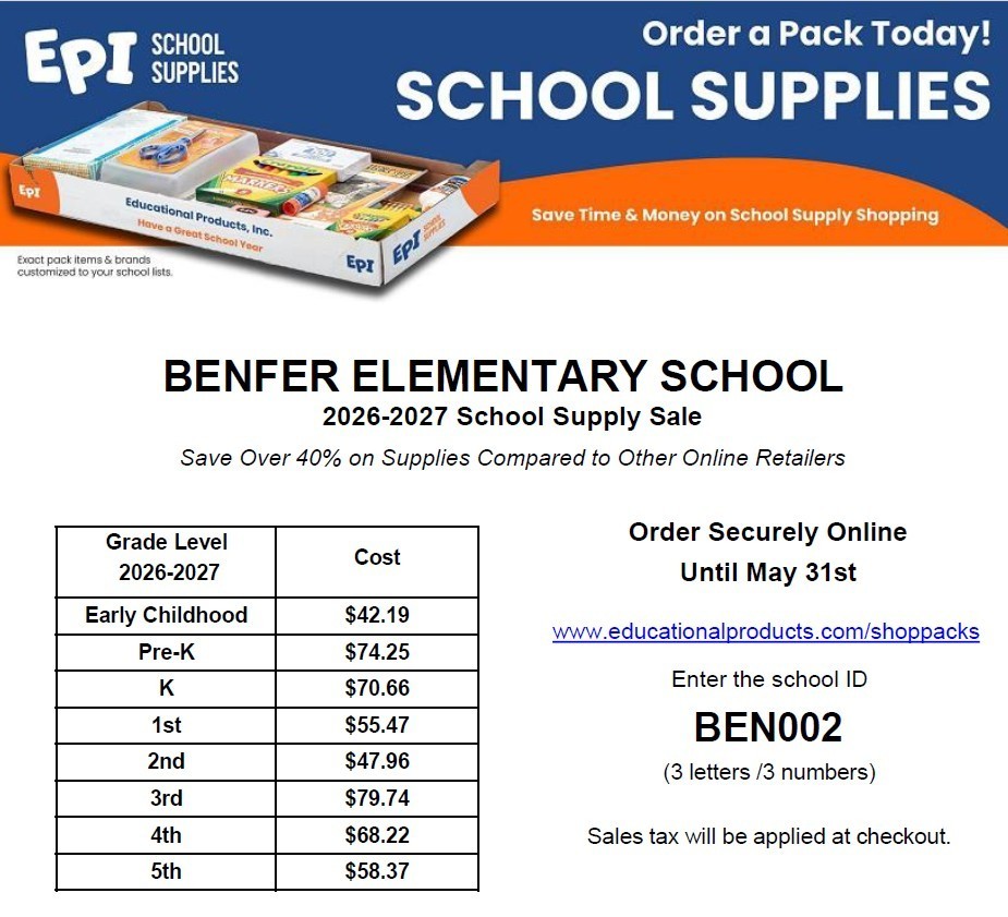 school supplies flyer