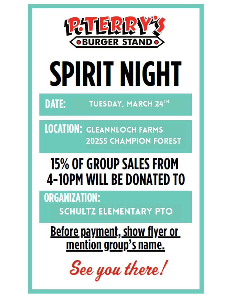 Spirit Night - P. Terry's 