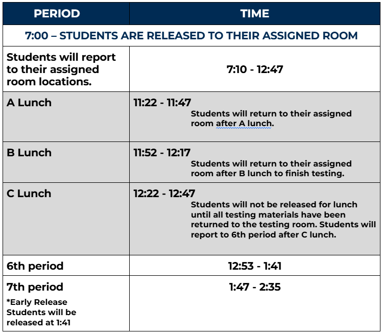 bell schedule