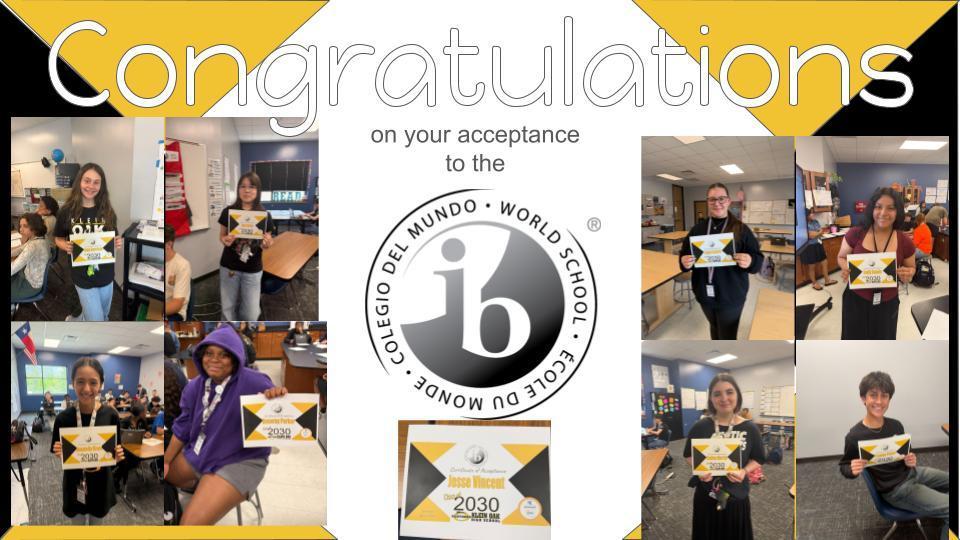 Congratulations on Your Acceptance to the IB in KISD