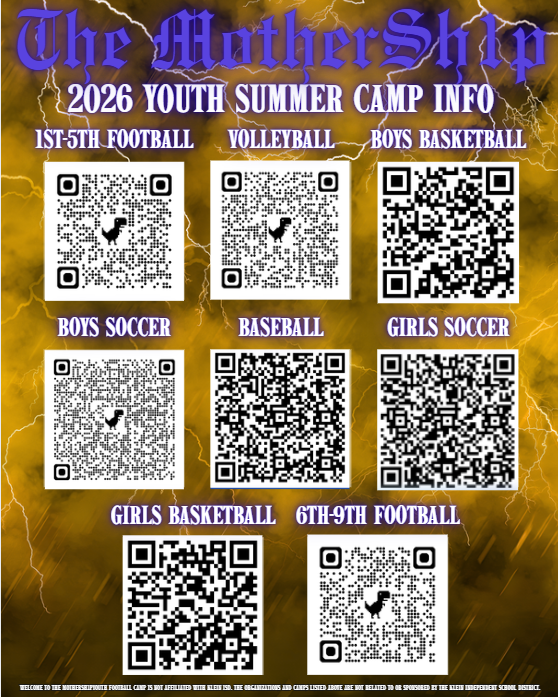Youth Summer camp info with QR codes for more information