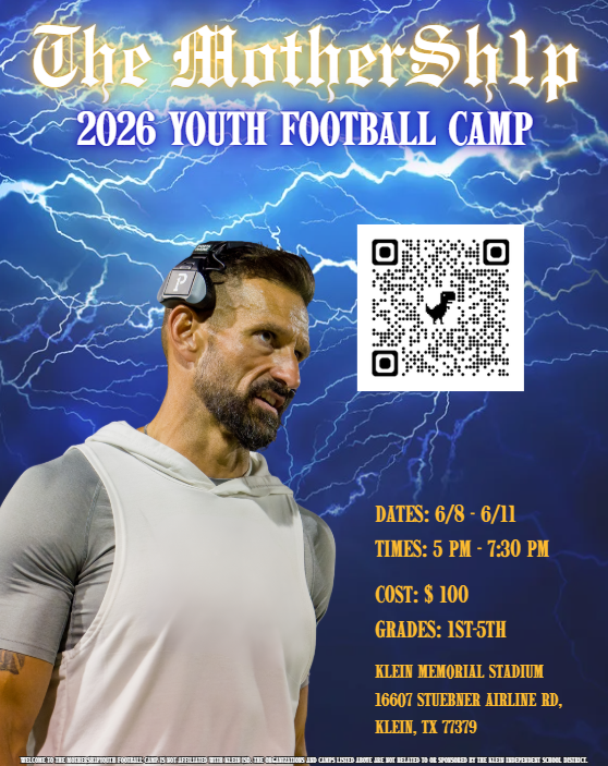 Youth Football camp flyer scan QR code for more information