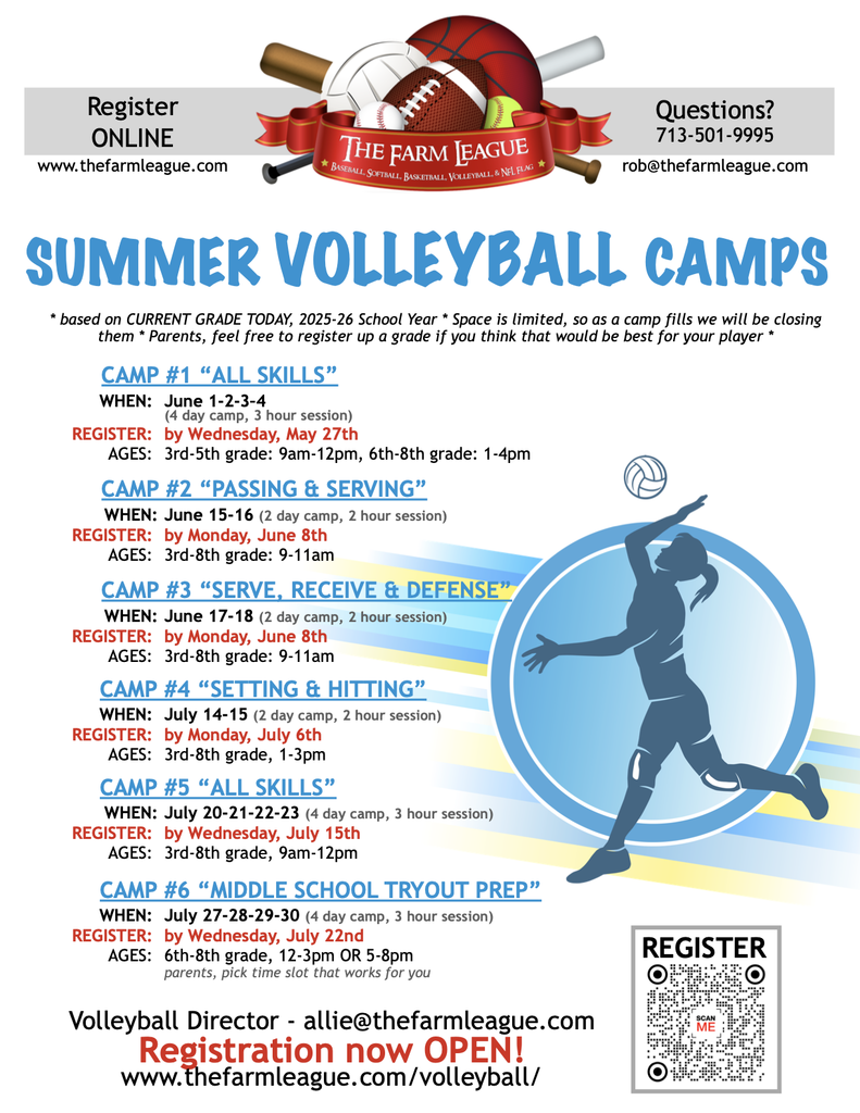KISD Flyer Program -  The Farm League Summer Volleyball Camps 
