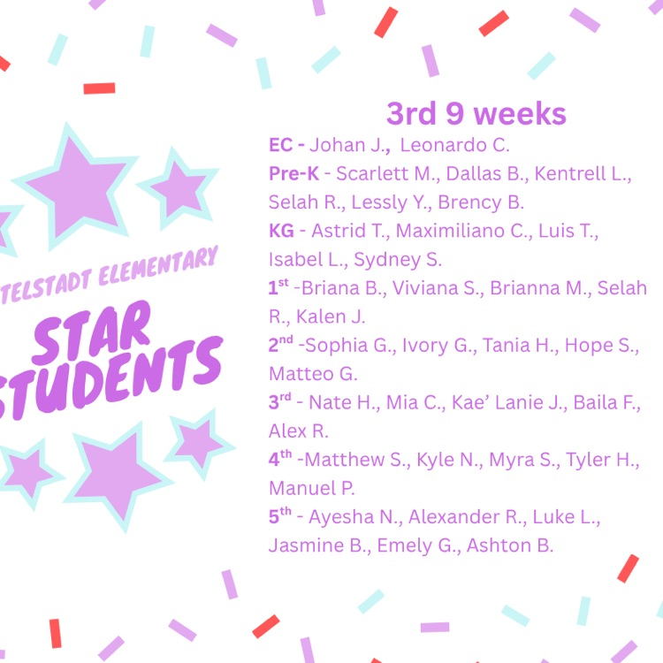 photo of image of Star patriots for 3rd 9 week period 