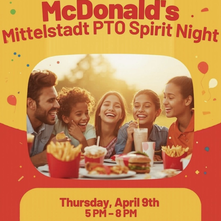 McDonalds spirit night April 9th 5-8 pm